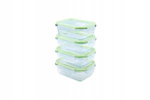 SET DE CONTENEDORES HERMETICOS VIDRIO 370ML 4PCS CROIX